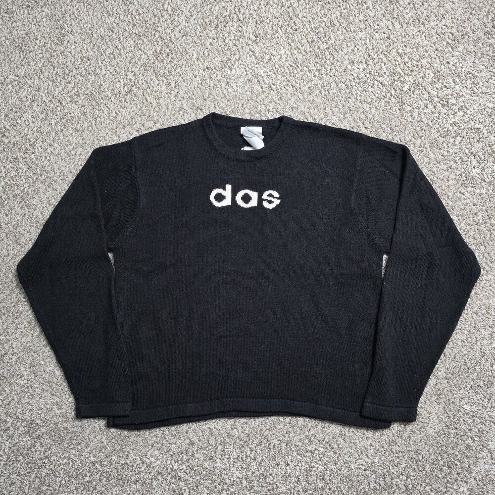 Vintage Adidas das Sweater Size M 90s Tri Foil Three Stripe Pullover Wool Blend
